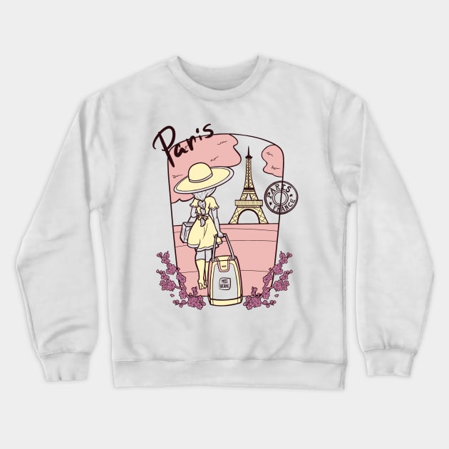 Paris France Travel Crewneck Sweatshirt by Miss_Akane